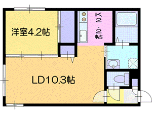 江別市野幌町のマンションの間取り