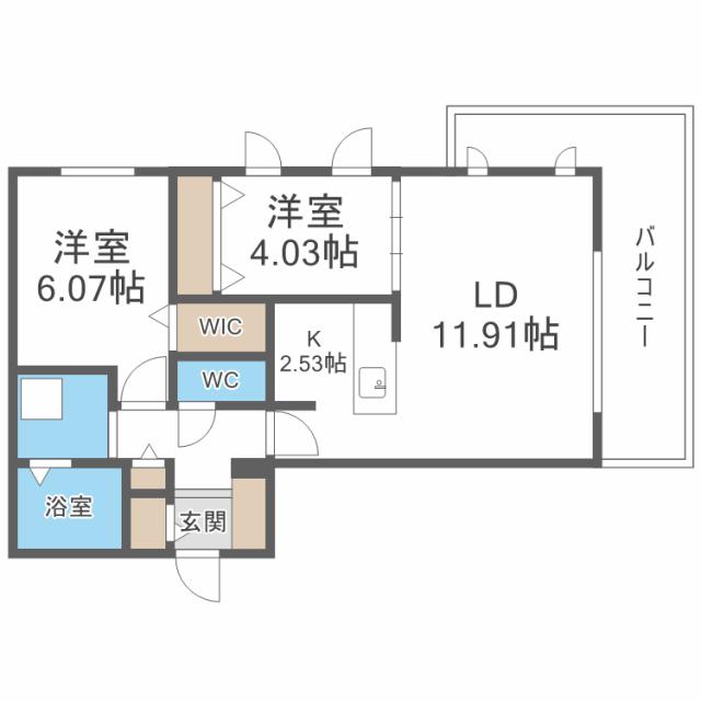 アルファスクエア北20西4の間取り