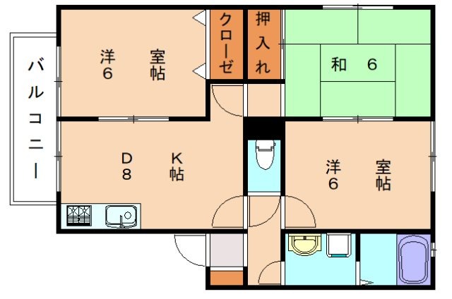 ウィンディア岡垣Ｂの間取り