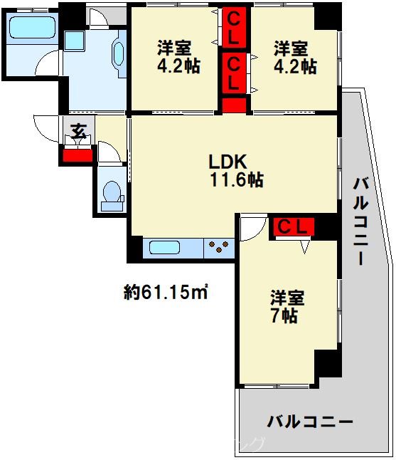 リクシア足原の間取り