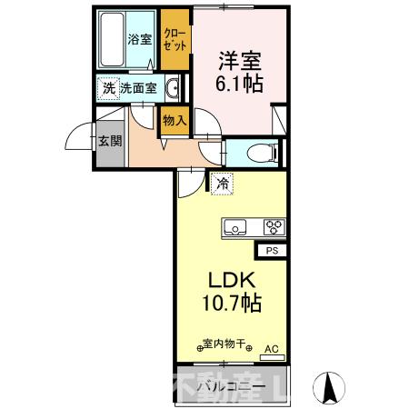 宇城市松橋町松橋のアパートの間取り