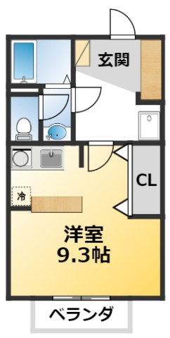 西尾市丁田町のアパートの間取り