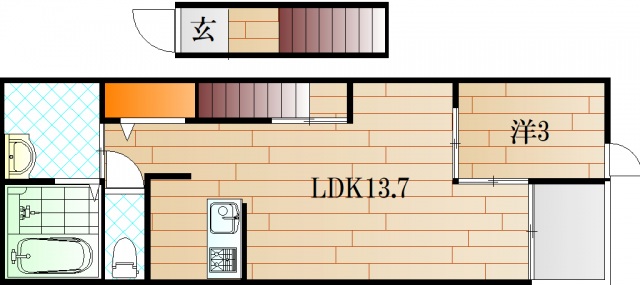 下関市綾羅木新町のアパートの間取り