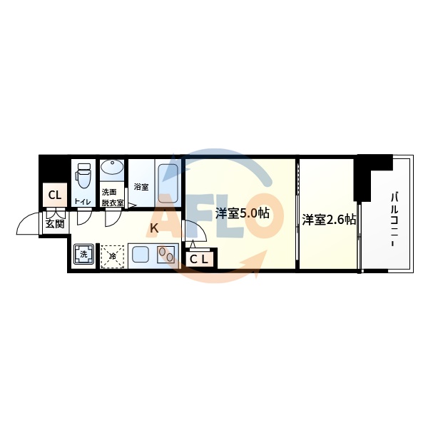 大阪市浪速区桜川のマンションの間取り