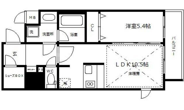 【プレサンス松屋町駅前デュオの間取り】