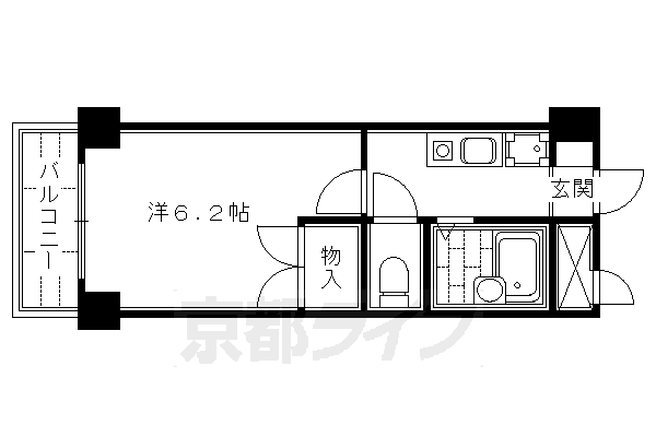 京都市下京区塗師屋町のマンションの間取り