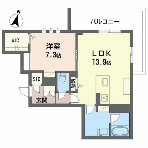 熊本市中央区琴平本町のアパートの間取り