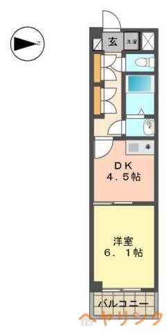 長久手市岩作長筬のマンションの間取り