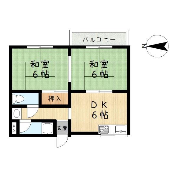 平岡ハイツの間取り