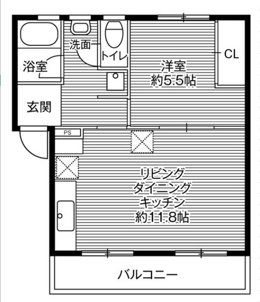 ビレッジハウス鳴滝9号棟の間取り