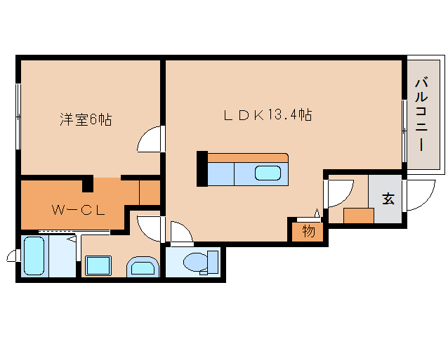 木津川市城山台のアパートの間取り