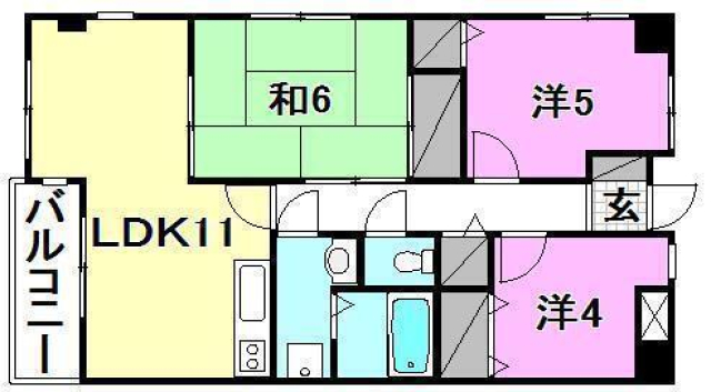 松山市味酒町のマンションの間取り