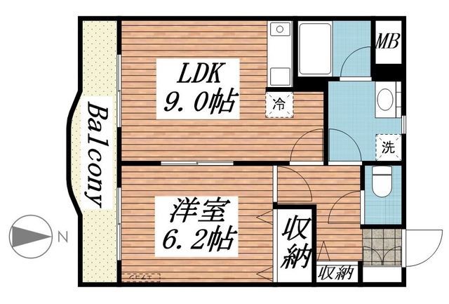 和歌山市小雑賀のマンションの間取り