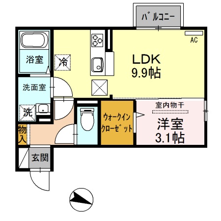 【エムアンドエス寺尾　102の間取り】