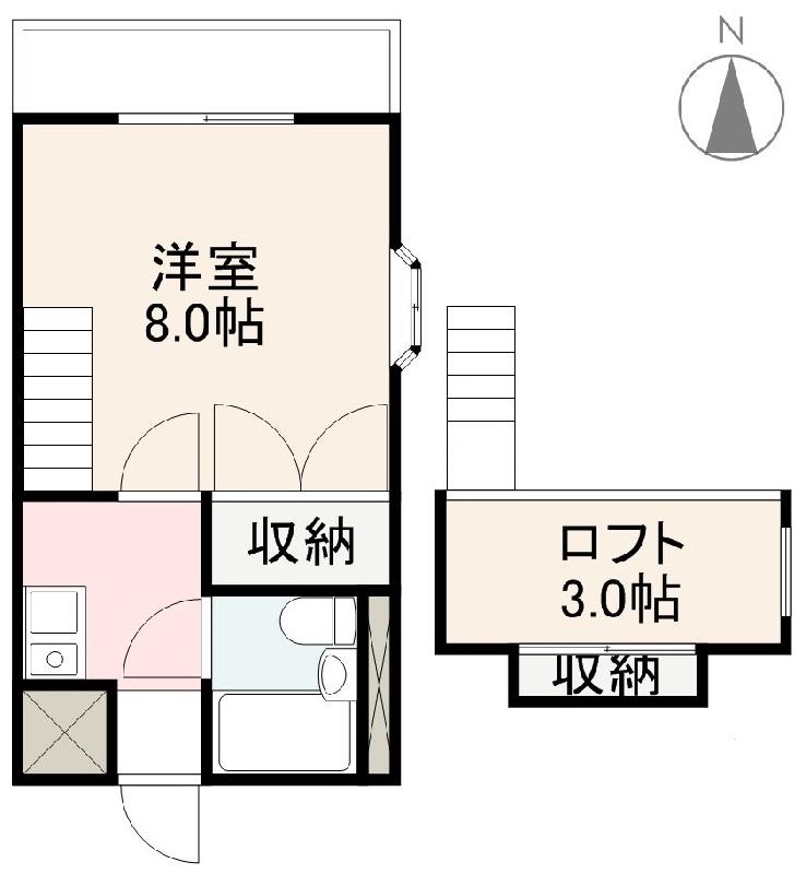 高松市福岡町のアパートの間取り