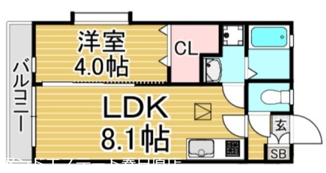 大野城市紫台のアパートの間取り