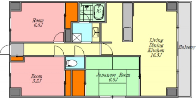 広島市西区古江新町のマンションの間取り