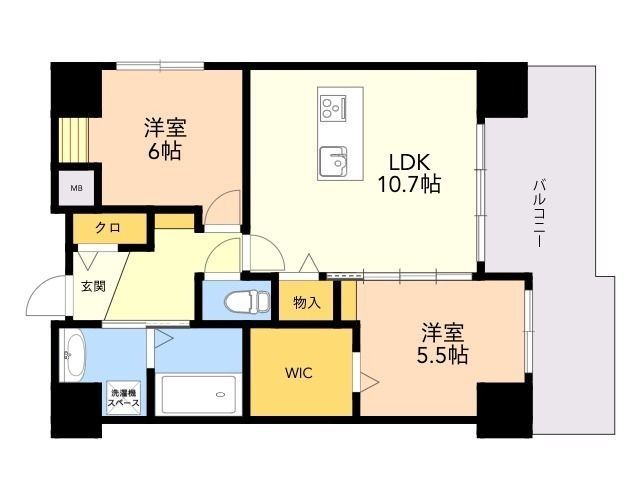 福岡市早良区荒江のマンションの間取り