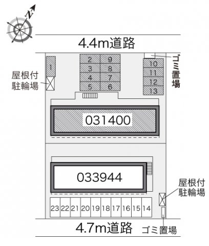 【レオパレスひそこＡの駐車場】