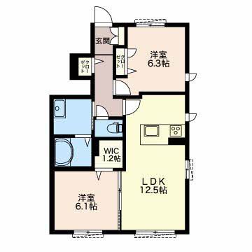 鈴鹿市末広東のアパートの間取り