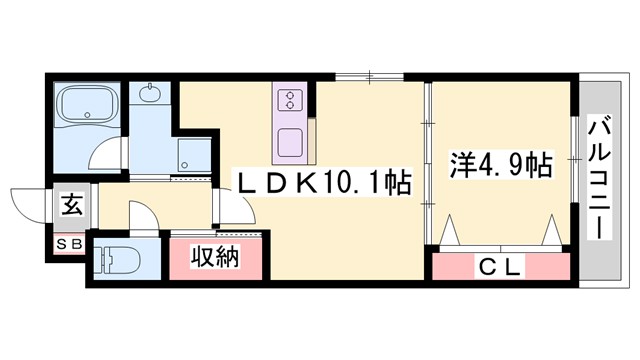 リフィールド東姫路駅前の間取り