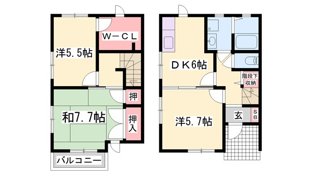 フレグランス加西Ｂ棟の間取り