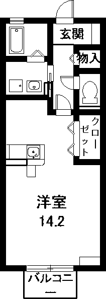 東海市富貴ノ台のアパートの間取り