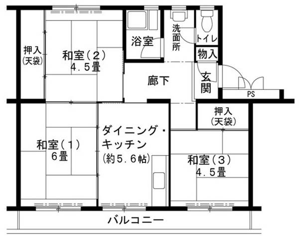 ビレッジハウス志染2号棟の間取り