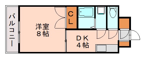 福岡市博多区山王のマンションの間取り