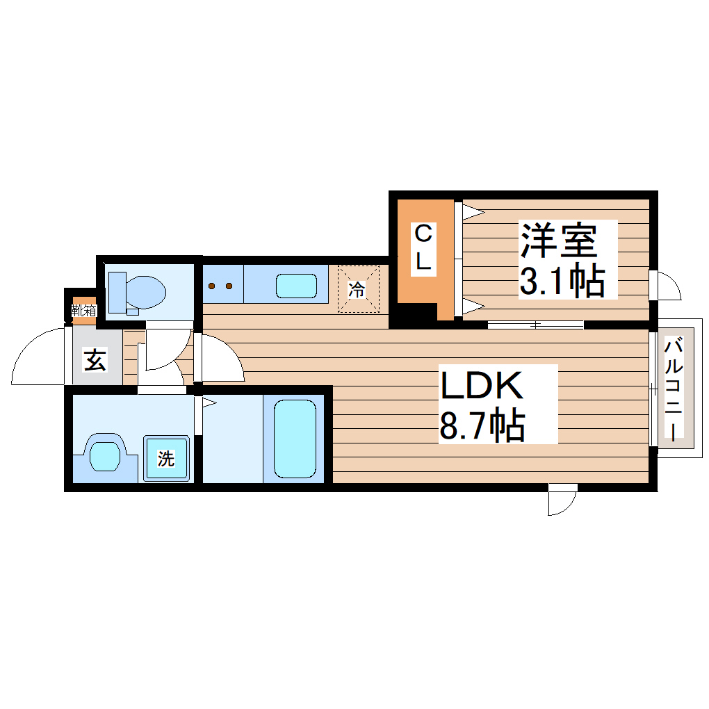 名取市杜せきのしたのアパートの間取り