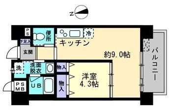 高松市宮脇町のマンションの間取り