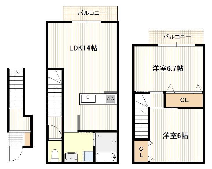 廿日市市宮内のアパートの間取り