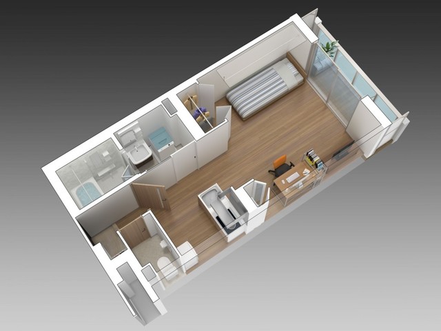 居室・リビング　【間取り図】パース