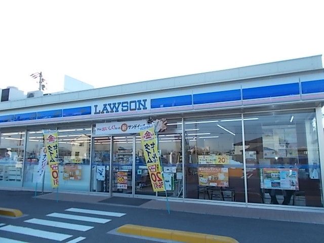 コンビニ　ローソン岐阜東鶉店（コンビニ）まで600m