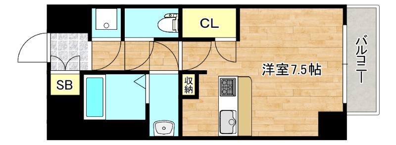 地下鉄千日前線 今里駅 徒歩3分 10階建 築7年の間取り写真