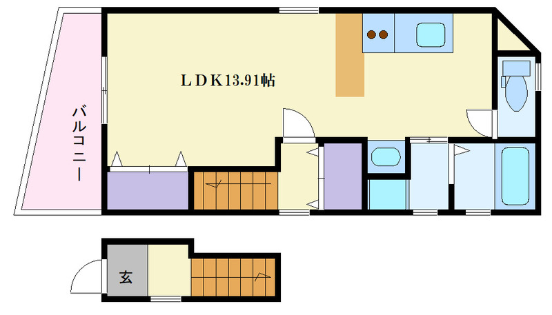 鳳東町1丁 2階部分の間取り写真