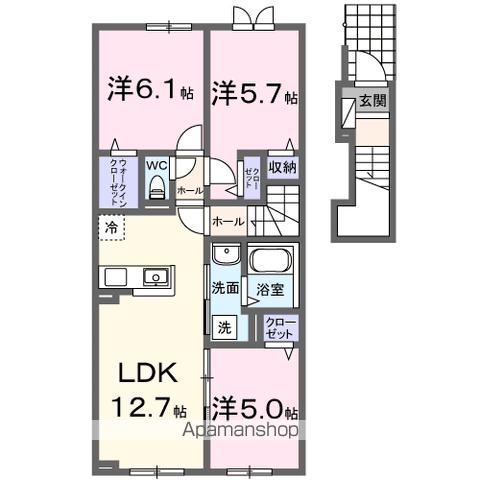 ＪＲ函館本線 滝川駅 徒歩31分 2階建 築2年の間取り写真