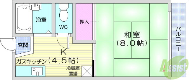 ハピネス古城2の間取り