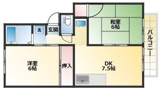 岡山県岡山市南区浜野３（アパート）の賃貸物件の間取り