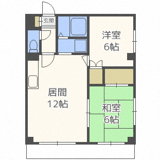 札幌市厚別区厚別中央四条のマンションの間取り