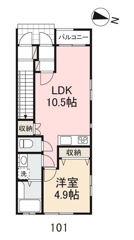 高松市牟礼町牟礼のアパートの間取り