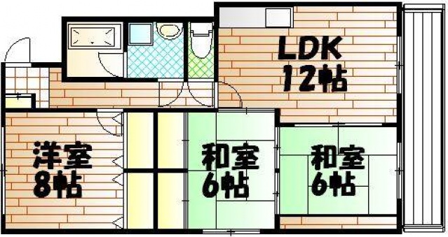 岡山市中区浜のマンションの間取り