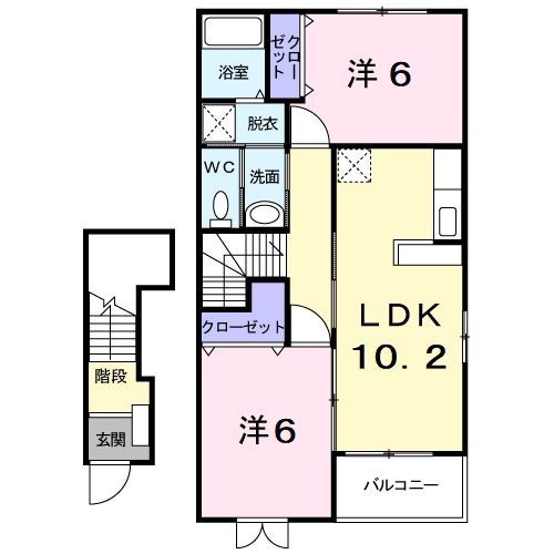 四日市市日永西のアパートの間取り