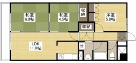 広島市南区大須賀町のマンションの間取り