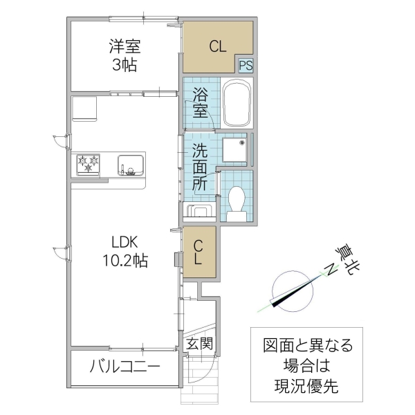 レーガベーネ弁天町1丁目 Bの間取り