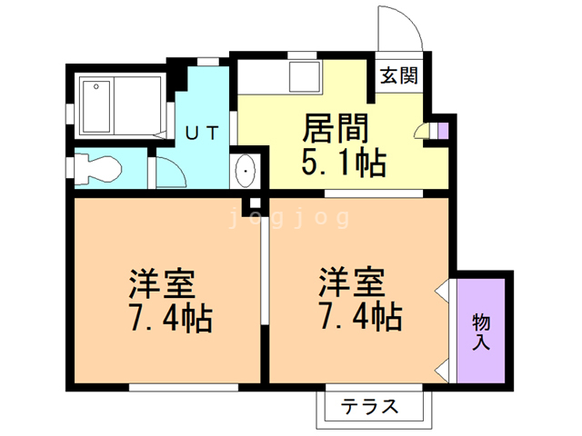 片岡ハイツＣの間取り