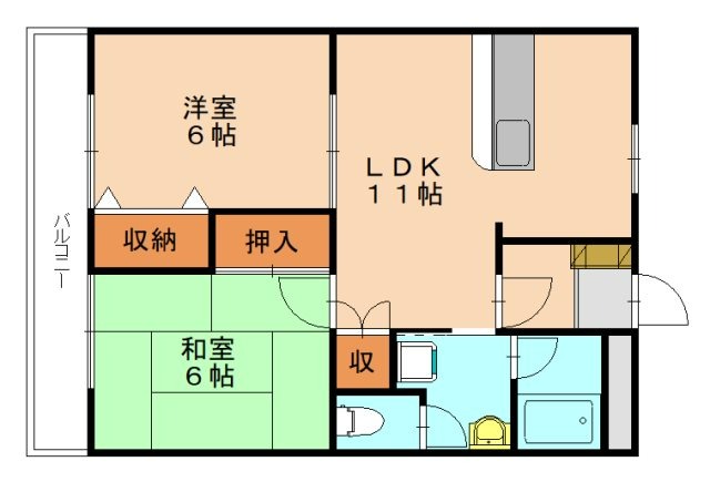 糟屋郡篠栗町津波黒のアパートの間取り