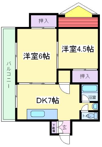 大阪市住吉区苅田のマンションの間取り