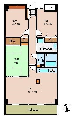 広島市西区南観音のマンションの間取り