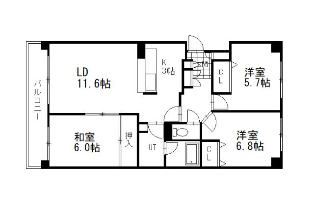 ソピア鶴ヶ岱の間取り